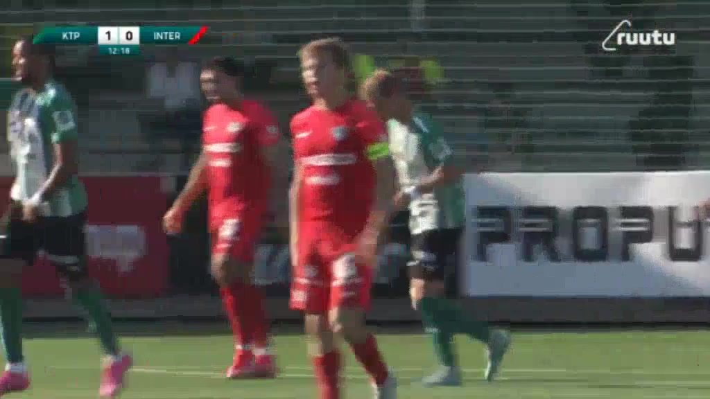 FIN D1 KTP Kotka Vs Inter Turku  Goal in 12 min, Score 1:0