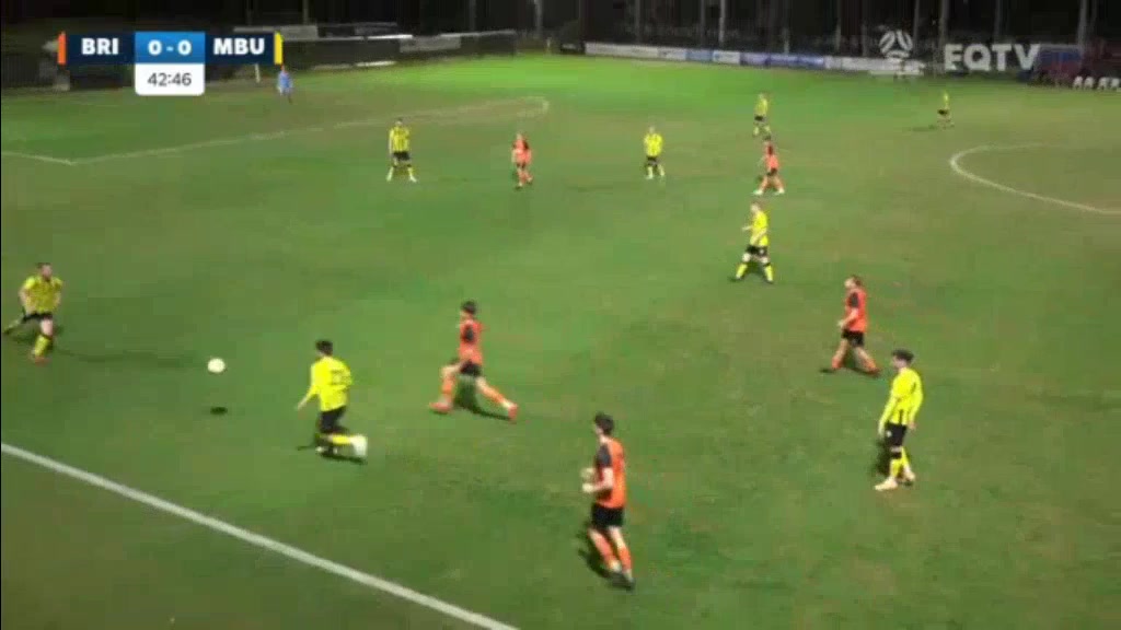 AUS QSL Brisbane Roar (Youth) Vs Moreton Bay United  Goal in 44 min, Score 0:1